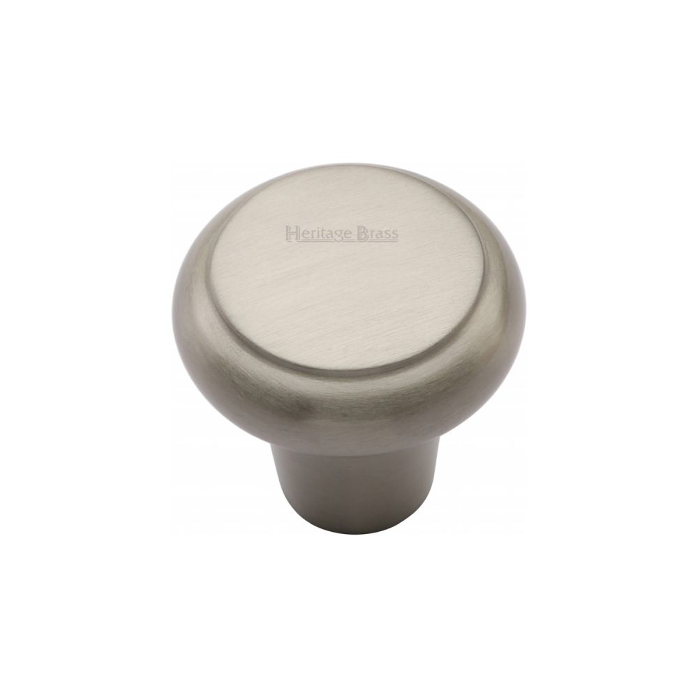 This is an image of a Heritage Brass - Cabinet Knob Round Edge Design 32mm Satin Nickel Finish, c3990-32-sn that is available to order from Trade Door Handles in Kendal.