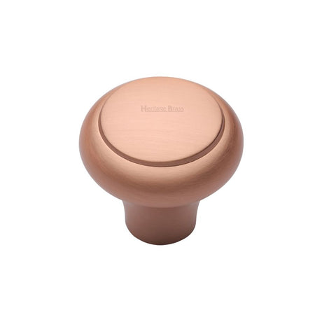 This is an image of a Heritage Brass - Cabinet Knob Round Edge Design 32mm Satin Rose Gold Finish, c3990-32-srg that is available to order from Trade Door Handles in Kendal.