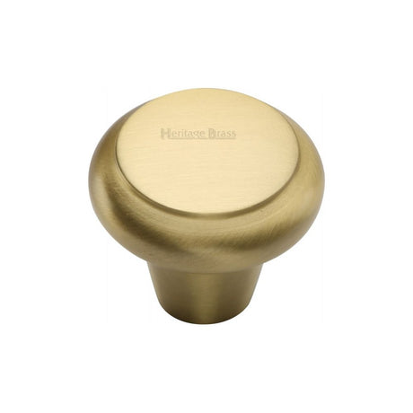 This is an image of a Heritage Brass - Cabinet Knob Round Edge Design 38mm Satin Brass Finish, c3990-38-sb that is available to order from Trade Door Handles in Kendal.