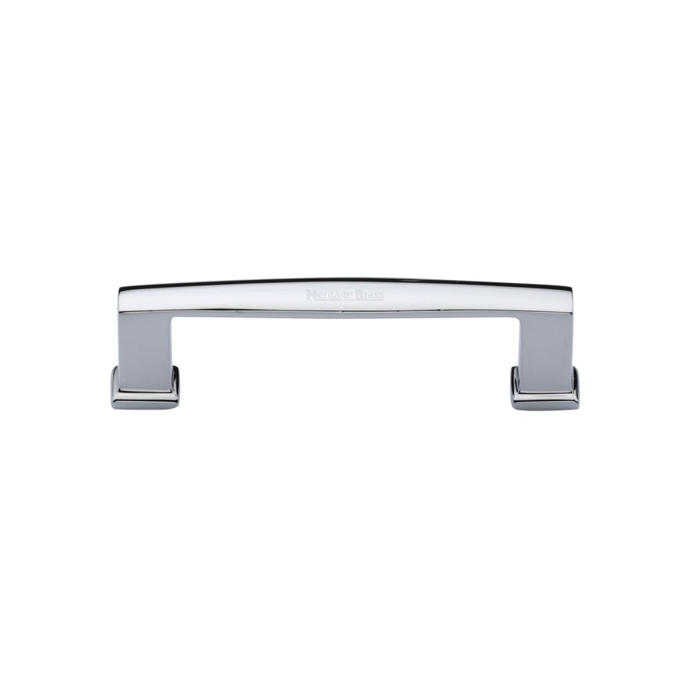 This is an image of a Heritage Brass - Cabinet Pull Vintage Design 102mm CTC Polished Chrome Finish, c4384-102-pc that is available to order from Trade Door Handles in Kendal.