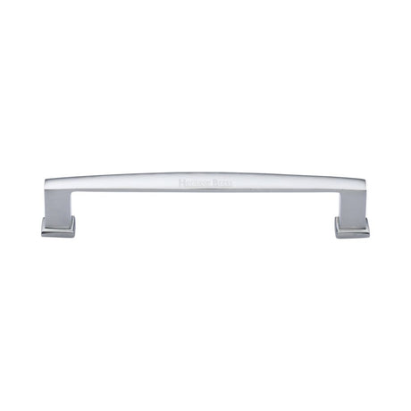 This is an image of a Heritage Brass - Cabinet Pull Vintage Design 152mm CTC Satin Chrome Finish, c4384-152-sc that is available to order from Trade Door Handles in Kendal.