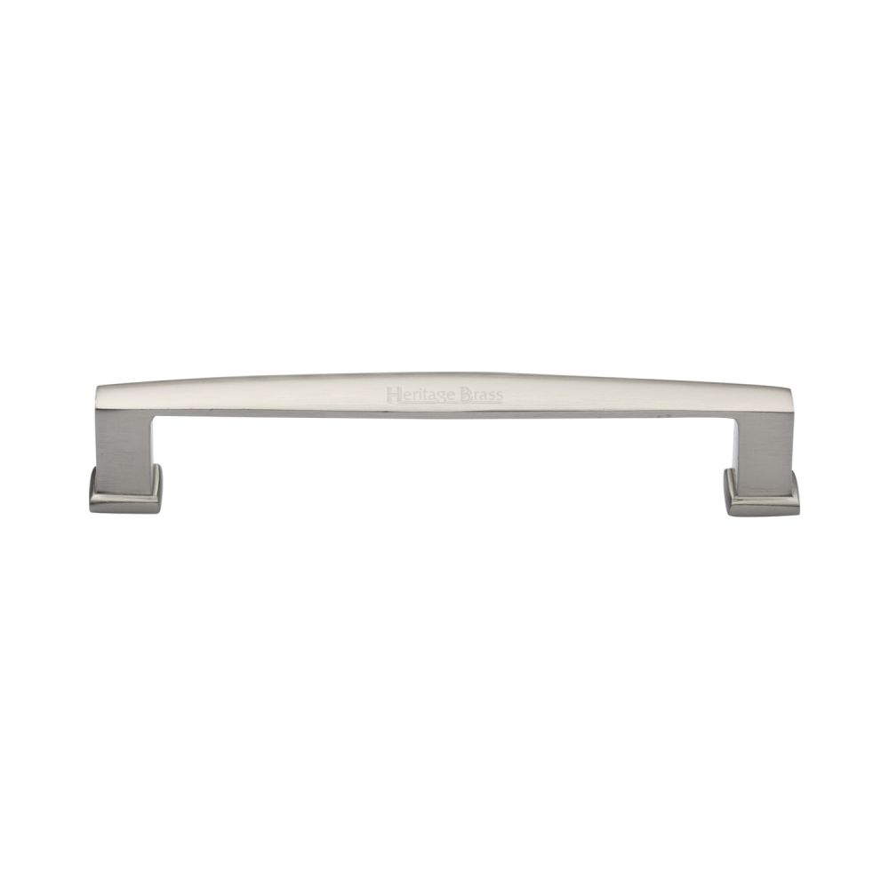 This is an image of a Heritage Brass - Cabinet Pull Vintage Design 152mm CTC Satin Nickel Finish, c4384-152-sn that is available to order from Trade Door Handles in Kendal.