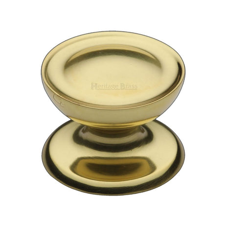 This is an image of a Heritage Brass - Cabinet Knob Surrey Design 38mm Polished Brass Finish, c4386-38-pb that is available to order from Trade Door Handles in Kendal.