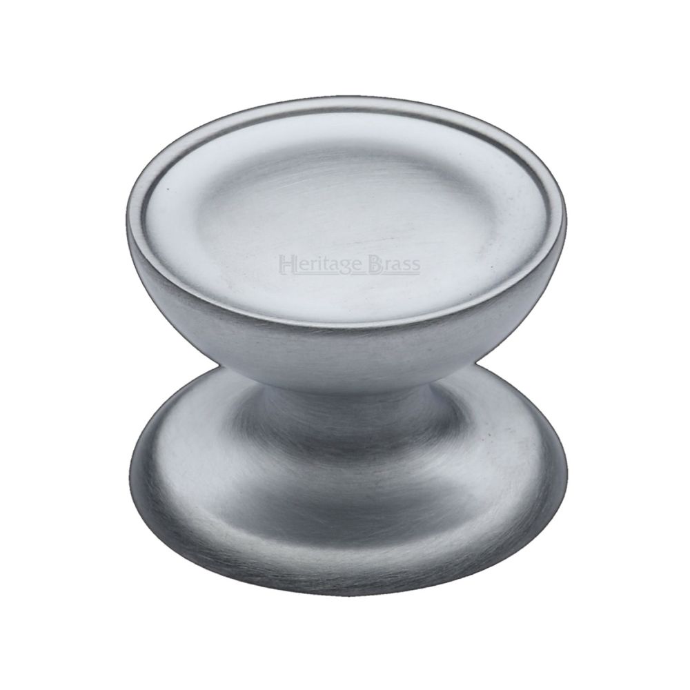 This is an image of a Heritage Brass - Cabinet Knob Surrey Design 38mm Satin Chrome Finish, c4386-38-sc that is available to order from Trade Door Handles in Kendal.