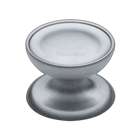 This is an image of a Heritage Brass - Cabinet Knob Surrey Design 38mm Satin Chrome Finish, c4386-38-sc that is available to order from Trade Door Handles in Kendal.