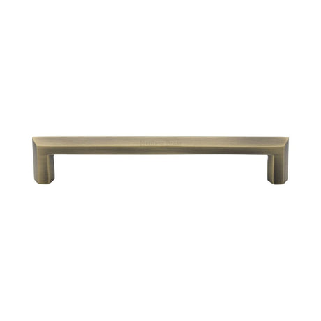 This is an image of a Heritage Brass - Cabinet Pull Hex Profile Design 152mm CTC Antique Brass Finish, c4473-152-at that is available to order from Trade Door Handles in Kendal.