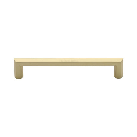 This is an image of a Heritage Brass - Cabinet Pull Hex Profile Design 152mm CTC Polished Brass Finish, c4473-152-pb that is available to order from Trade Door Handles in Kendal.