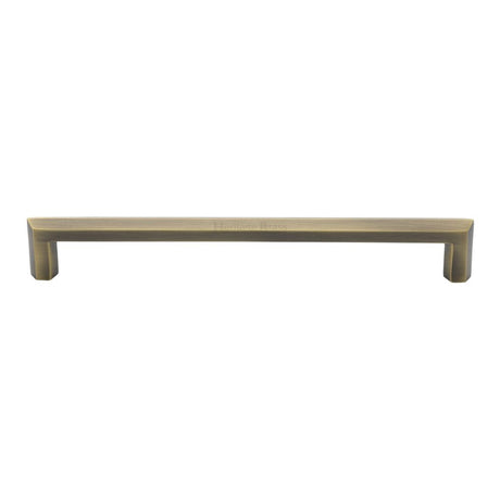 This is an image of a Heritage Brass - Cabinet Pull Hex Profile Design 203mm CTC Antique Brass Finish, c4473-203-at that is available to order from Trade Door Handles in Kendal.