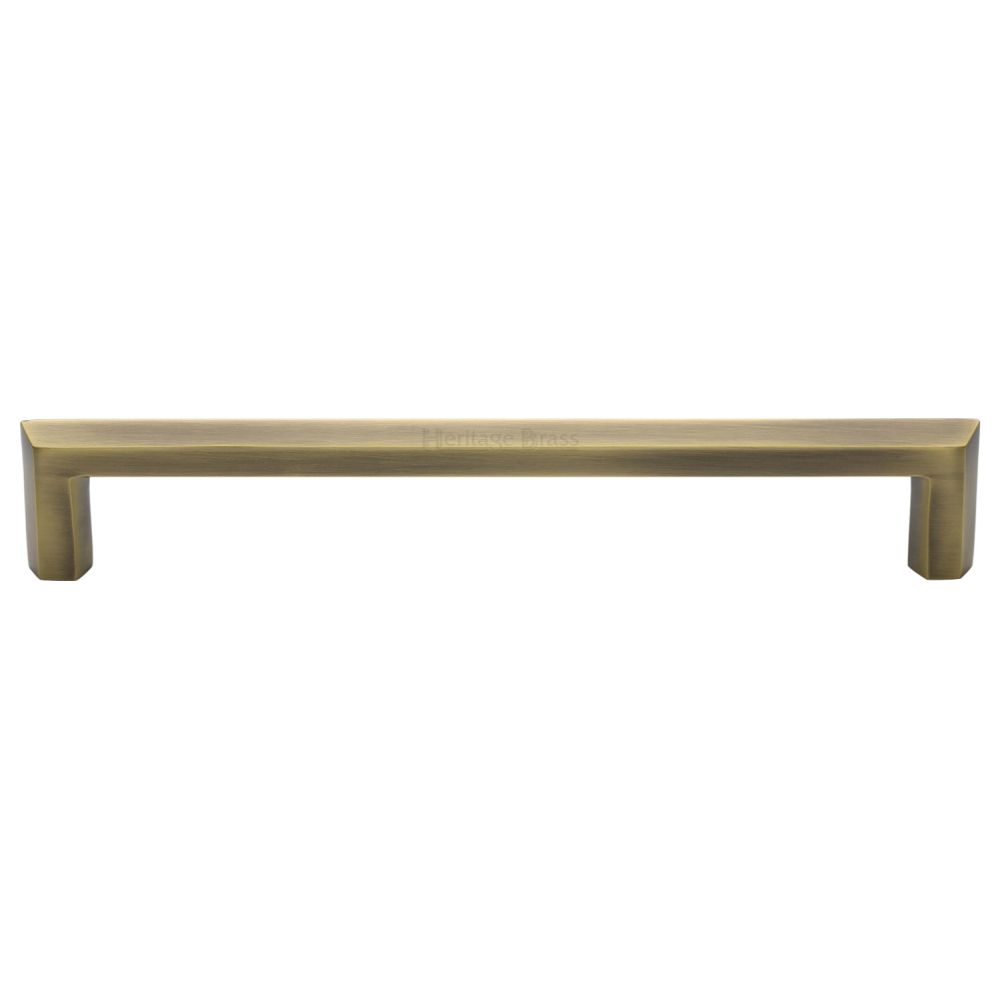 This is an image of a Heritage Brass - Cabinet Pull Hex Profile Design 254mm CTC Antique Brass Finish, c4473-254-at that is available to order from Trade Door Handles in Kendal.