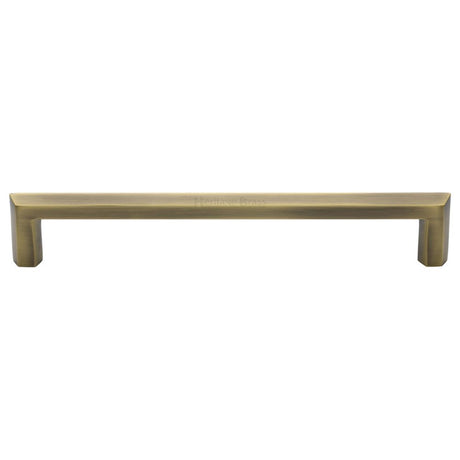 This is an image of a Heritage Brass - Cabinet Pull Hex Profile Design 254mm CTC Antique Brass Finish, c4473-254-at that is available to order from Trade Door Handles in Kendal.