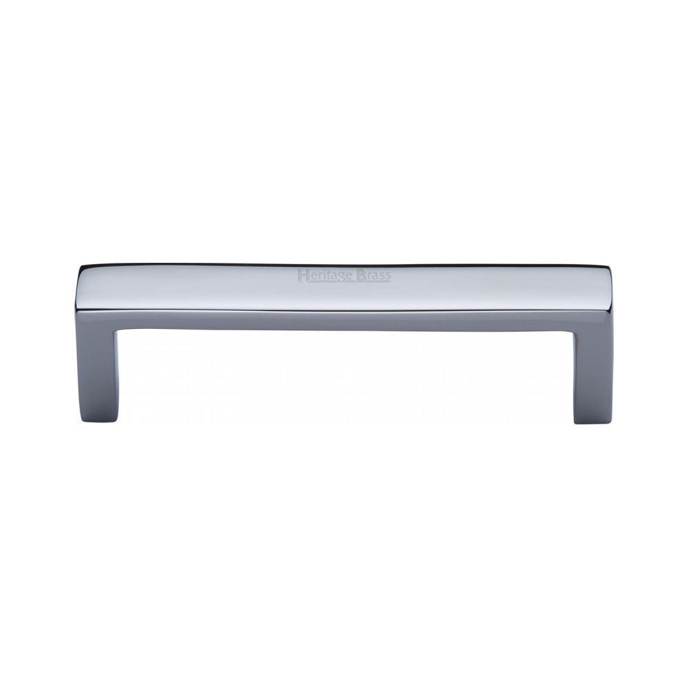 This is an image of a Heritage Brass - Cabinet Pull Wide Metro Design 101mm CTC Polished Chrome Finish, c4520-101-pc that is available to order from Trade Door Handles in Kendal.