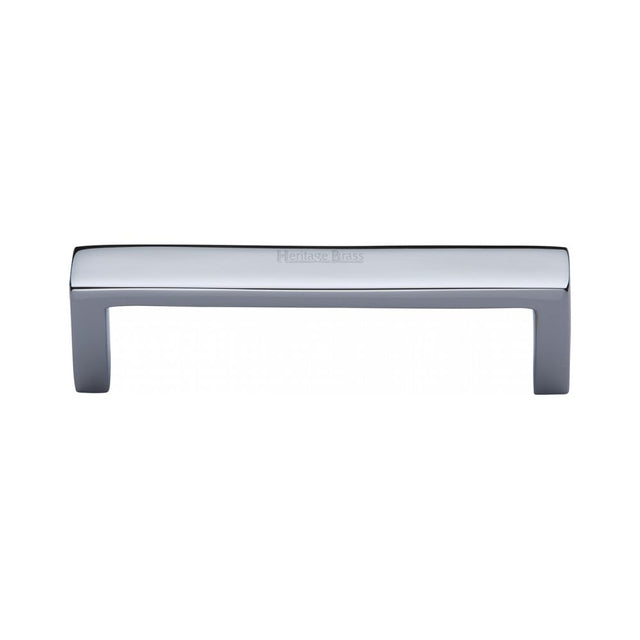 This is an image of a Heritage Brass - Cabinet Pull Wide Metro Design 101mm CTC Polished Chrome Finish, c4520-101-pc that is available to order from Trade Door Handles in Kendal.