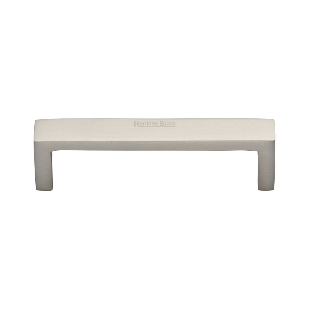 This is an image of a Heritage Brass - Cabinet Pull Wide Metro Design 101mm CTC Satin Nickel Finish, c4520-101-sn that is available to order from Trade Door Handles in Kendal.