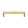 This is an image of a Heritage Brass - Cabinet Pull Wide Metro Design 128mm CTC Satin Brass Finish, c4520-128-sb that is available to order from Trade Door Handles in Kendal.