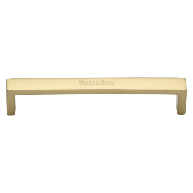 This is an image of a Heritage Brass - Cabinet Pull Wide Metro Design 152mm CTC Polished Brass Finish, c4520-152-pb that is available to order from Trade Door Handles in Kendal.