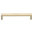 This is an image of a Heritage Brass - Cabinet Pull Wide Metro Design 152mm CTC Satin Brass Finish, c4520-152-sb that is available to order from Trade Door Handles in Kendal.