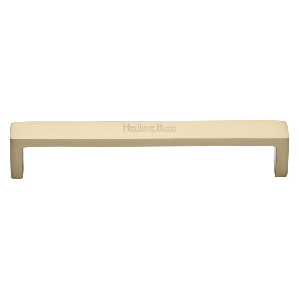 This is an image of a Heritage Brass - Cabinet Pull Wide Metro Design 152mm CTC Satin Brass Finish, c4520-152-sb that is available to order from Trade Door Handles in Kendal.