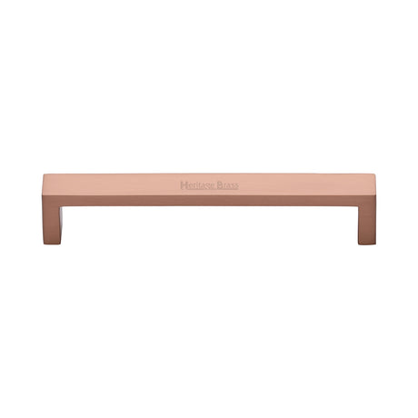 This is an image of a Heritage Brass - Cabinet Pull Wide Metro Design 152mm CTC Satin Rose Gold Finish, c4520-152-srg that is available to order from Trade Door Handles in Kendal.