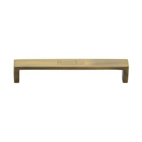 This is an image of a Heritage Brass - Cabinet Pull Wide Metro Design 160mm CTC Antique Brass Finish, c4520-160-at that is available to order from Trade Door Handles in Kendal.