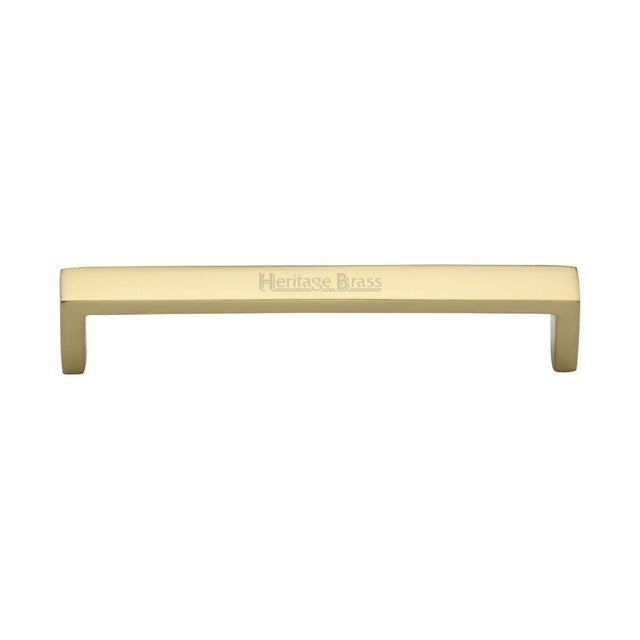 This is an image of a Heritage Brass - Cabinet Pull Wide Metro Design 160mm CTC Polished Brass Finish, c4520-160-pb that is available to order from Trade Door Handles in Kendal.