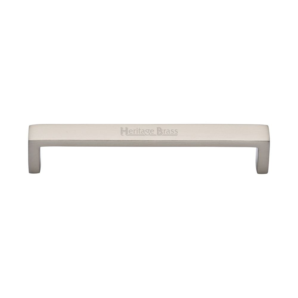 This is an image of a Heritage Brass - Cabinet Pull Wide Metro Design 160mm CTC Satin Nickel Finish, c4520-160-sn that is available to order from Trade Door Handles in Kendal.