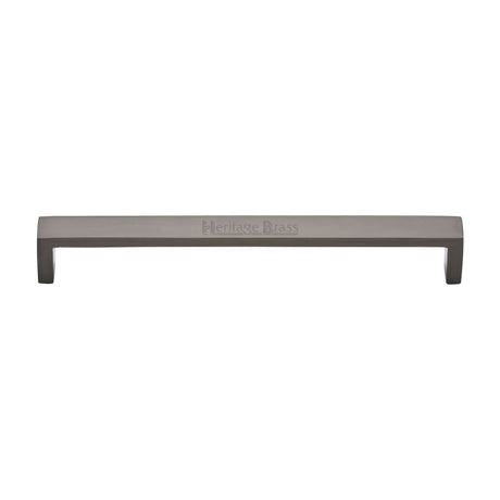 This is an image of a Heritage Brass - Cabinet Pull Wide Metro Design 192mm CTC Matt Bronze Finish, c4520-192-mb that is available to order from Trade Door Handles in Kendal.