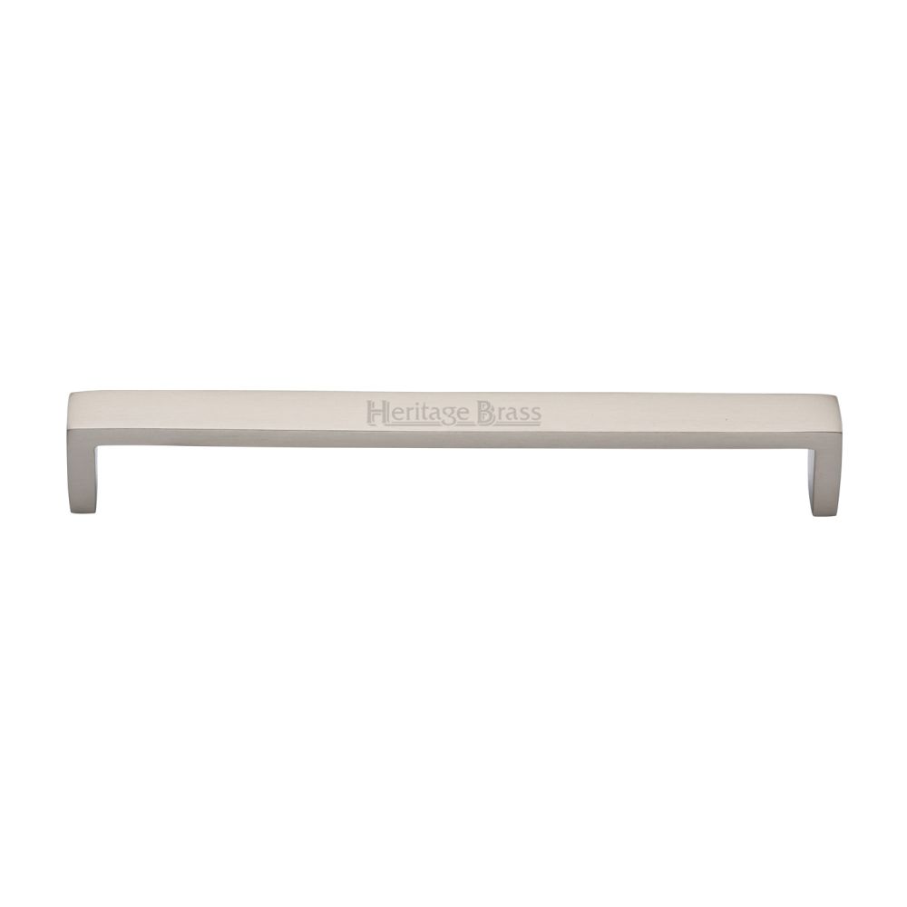 This is an image of a Heritage Brass - Cabinet Pull Wide Metro Design 192mm CTC Satin Nickel Finish, c4520-192-sn that is available to order from Trade Door Handles in Kendal.