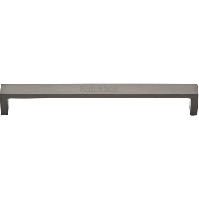 This is an image of a Heritage Brass - Cabinet Pull Wide Metro Design 203mm CTC Matt Bronze Finish, c4520-203-mb that is available to order from Trade Door Handles in Kendal.