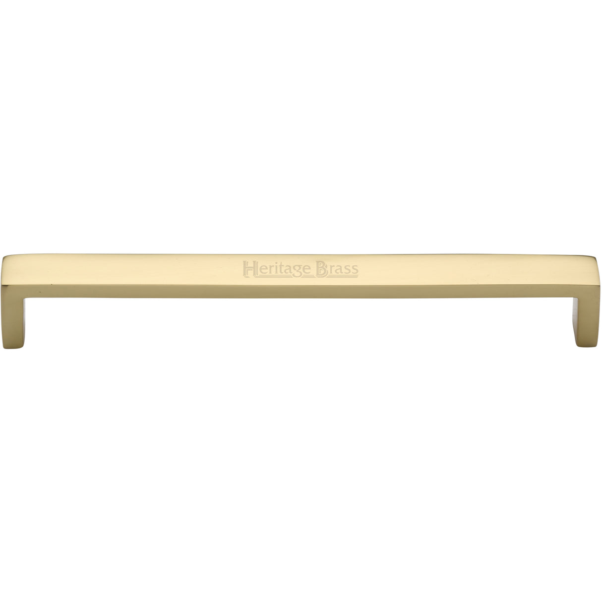 This is an image of a Heritage Brass - Cabinet Pull Wide Metro Design 203mm CTC Polished Brass Finish, c4520-203-pb that is available to order from Trade Door Handles in Kendal.