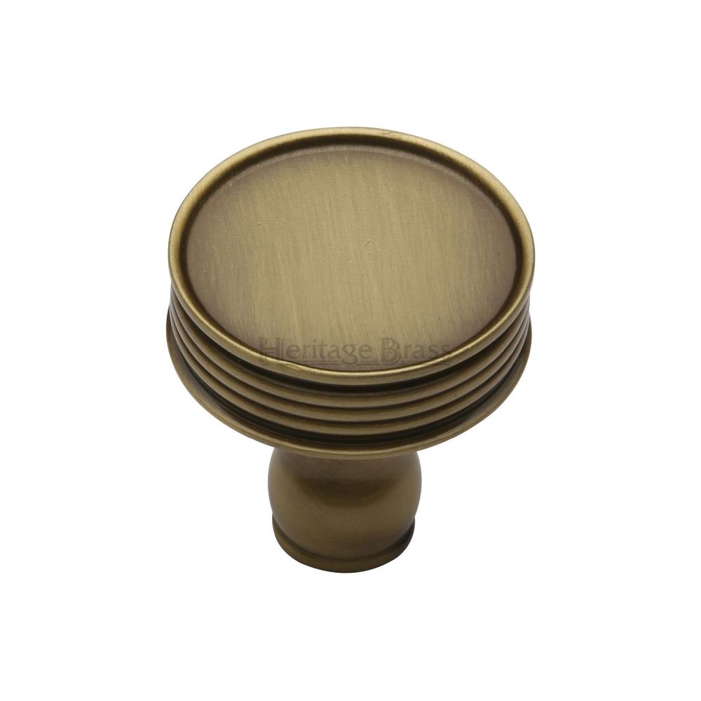 This is an image of a Heritage Brass - Cabinet Knob Venetian Design 32mm Antique Brass Finish, c4547-at that is available to order from Trade Door Handles in Kendal.