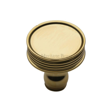 This is an image of a Heritage Brass - Cabinet Knob Venetian Design 32mm Polished Brass Finish, c4547-pb that is available to order from Trade Door Handles in Kendal.