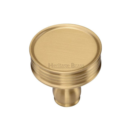 This is an image of a Heritage Brass - Cabinet Knob Venetian Design 32mm Satin Brass Finish, c4547-sb that is available to order from Trade Door Handles in Kendal.