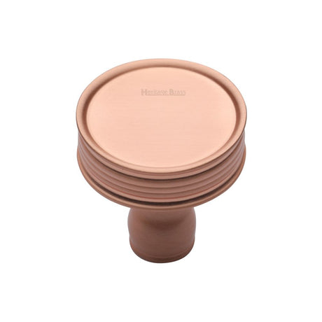 This is an image of a Heritage Brass - Cabinet Knob Venetian Design 32mm Satin Rose Gold Finish, c4547-srg that is available to order from Trade Door Handles in Kendal.