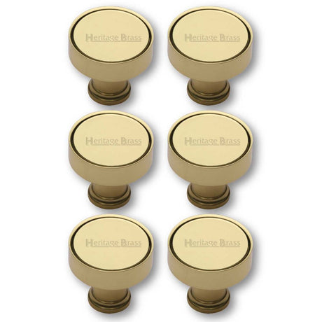 This is an image of a Heritage Brass - Cabinet Knob Florence Design 32mm Polished Brass Finish, c4549-pb that is available to order from Trade Door Handles in Kendal.