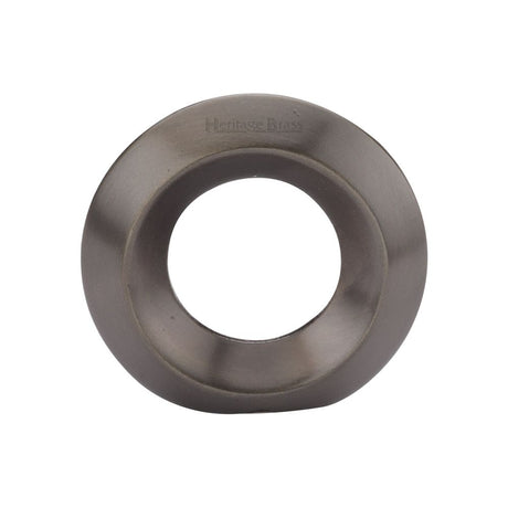 This is an image of a Heritage Brass - Cabinet Knob Round Ring Design 40mm Matt Bronze Finish, c4553-mb that is available to order from Trade Door Handles in Kendal.