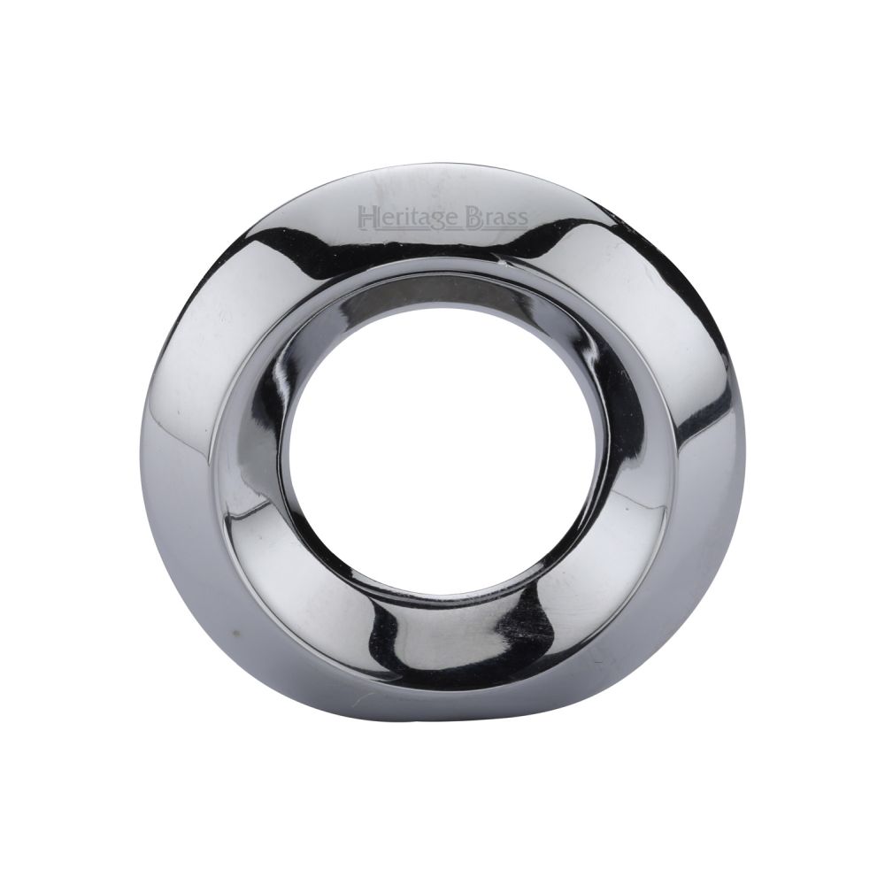 This is an image of a Heritage Brass - Cabinet Knob Round Ring Design 40mm Polished Chrome Finish, c4553-pc that is available to order from Trade Door Handles in Kendal.