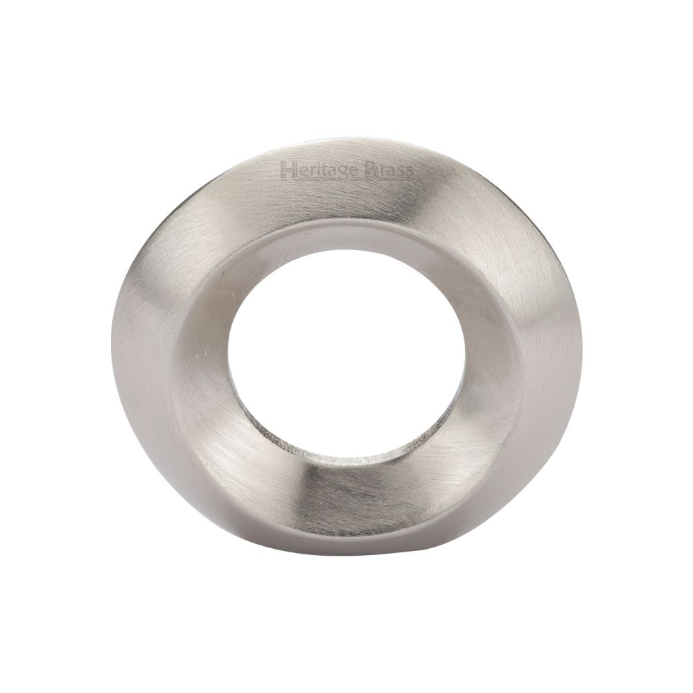 This is an image of a Heritage Brass - Cabinet Knob Round Ring Design 40mm Satin Nickel Finish, c4553-sn that is available to order from Trade Door Handles in Kendal.