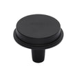 This is an image of a Heritage Brass - Flat Round Knob Design 38 mm Matt Black finish, c4592-38-bkmt that is available to order from Trade Door Handles in Kendal.