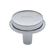 This is an image of a Heritage Brass - Flat Round Knob Design 38 mm Polished Chrome finish, c4592-38-pc that is available to order from Trade Door Handles in Kendal.