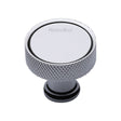 This is an image of a Heritage Brass - Cabinet Knob Florence Knurled Design 32mm Polished Chrome Finish, c4648-32-pc that is available to order from Trade Door Handles in Kendal.