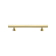 This is an image of a Heritage Brass - Cabinet Pull Square Design 128mm CTC Polished Brass Finish, c4760-128-pb that is available to order from Trade Door Handles in Kendal.