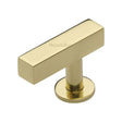 This is an image of a Heritage Brass - Cabinet Knob Offset Square Design 44mm Polished Brass Finish, c4760-44-pb that is available to order from Trade Door Handles in Kendal.