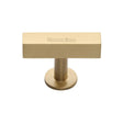 This is an image of a Heritage Brass - Cabinet Knob Symmetrical Square Design 44mm Satin Brass Finish, c4765-sb that is available to order from Trade Door Handles in Kendal.