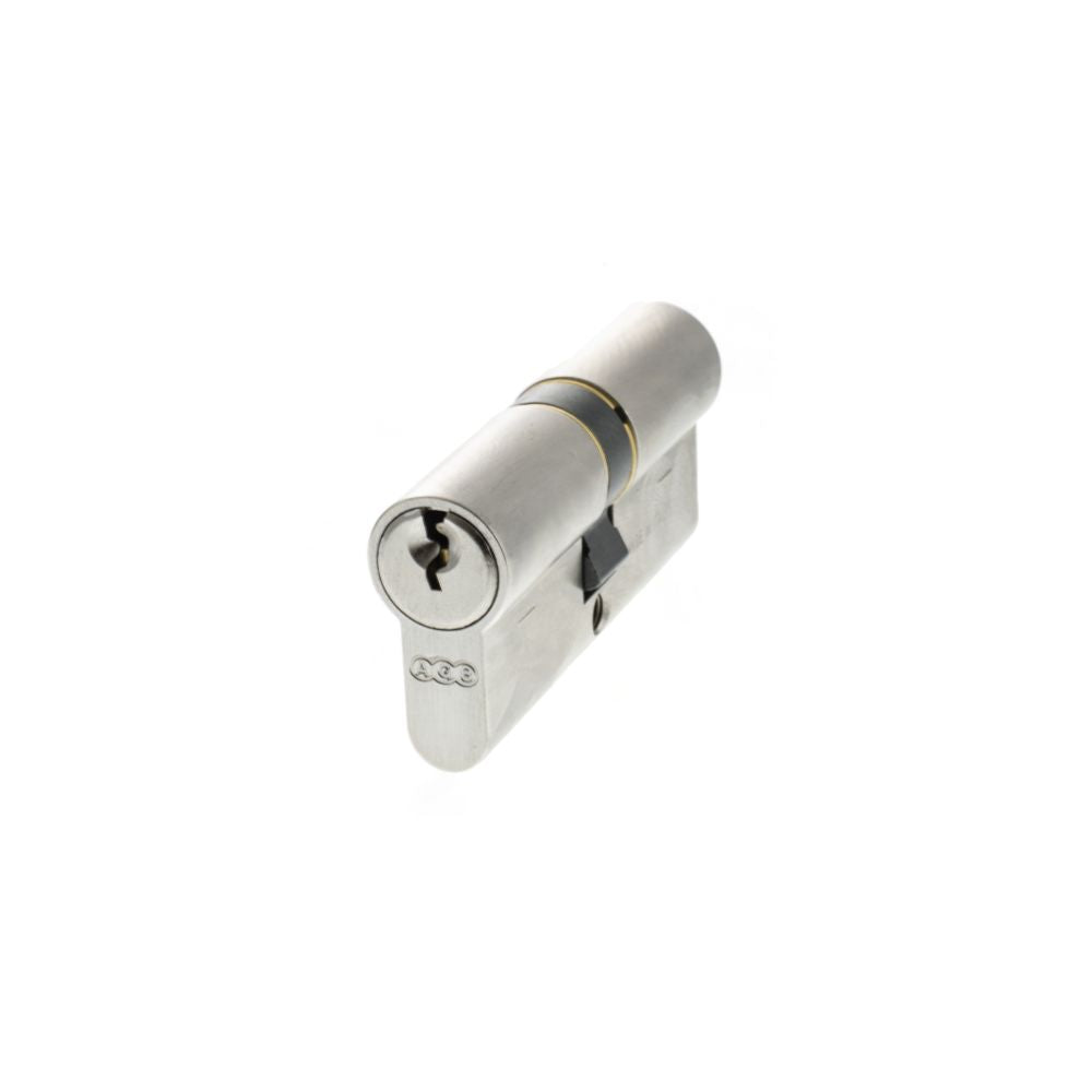 This is an image of AGB Euro Profile 5 Pin Double Cylinder Keyed Alike 35-35mm (70mm) - Satin Chrome available to order from Trade Door Handles.