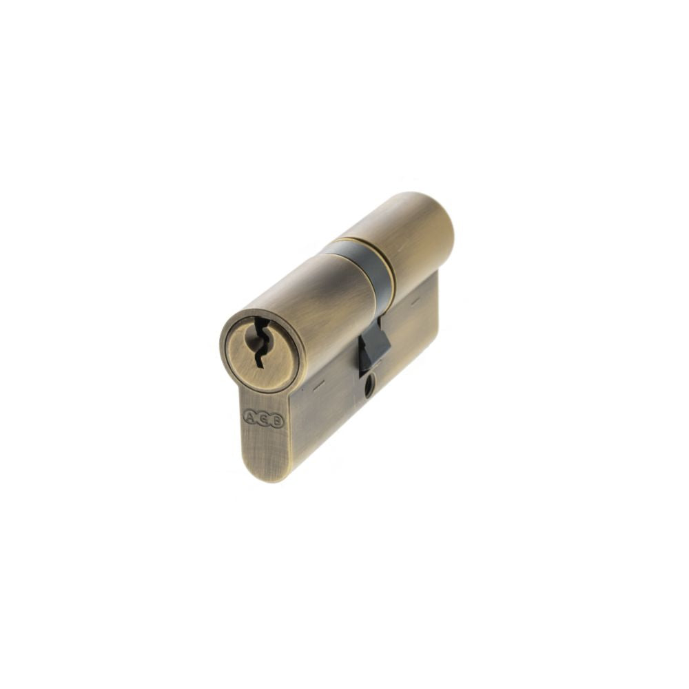 This is an image of AGB Euro Profile 5 Pin Double Cylinder Keyed Alike 35-35mm (70mm) - Matt Antique available to order from Trade Door Handles.
