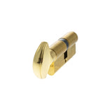 This is an image of AGB Euro Profile 5 Pin Cylinder Key to Turn 35-35mm (70mm) - Polished Brass available to order from Trade Door Handles.