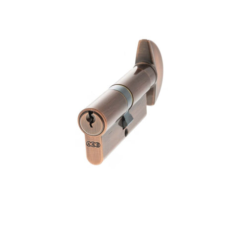 This is an image of AGB Euro Profile 5 Pin Cylinder Key to Turn 35-35mm (70mm) - Copper available to order from Trade Door Handles.