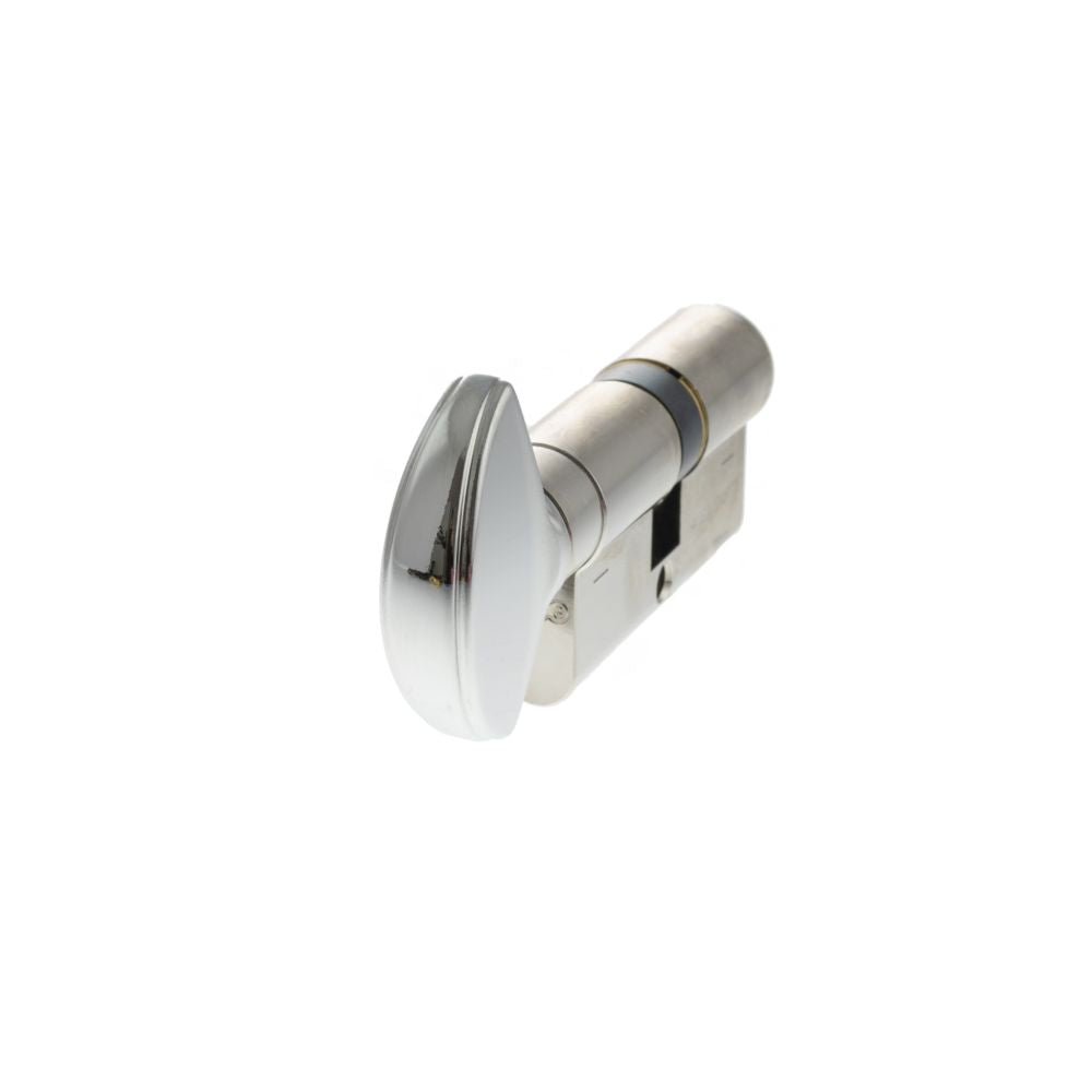 This is an image of AGB Euro Profile 5 Pin Cylinder Key to Turn 30-30mm (60mm) - Polished Chrome available to order from Trade Door Handles.