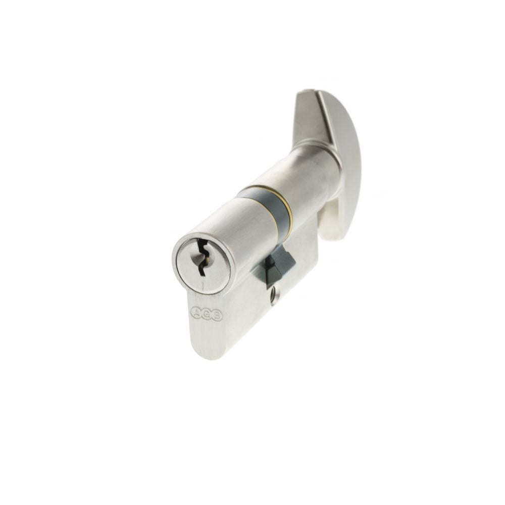 High quality image of AGB Euro Profile 5 Pin Cylinder Key to Turn 30-30mm (60mm) - Satin Chrome | Sku. c620322525 | available to order from Trade Door Handles in Kendal.