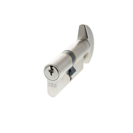 This is an image of AGB Euro Profile 5 Pin Cylinder Key to Turn 35-35mm (70mm) - Satin Chrome available to order from Trade Door Handles.